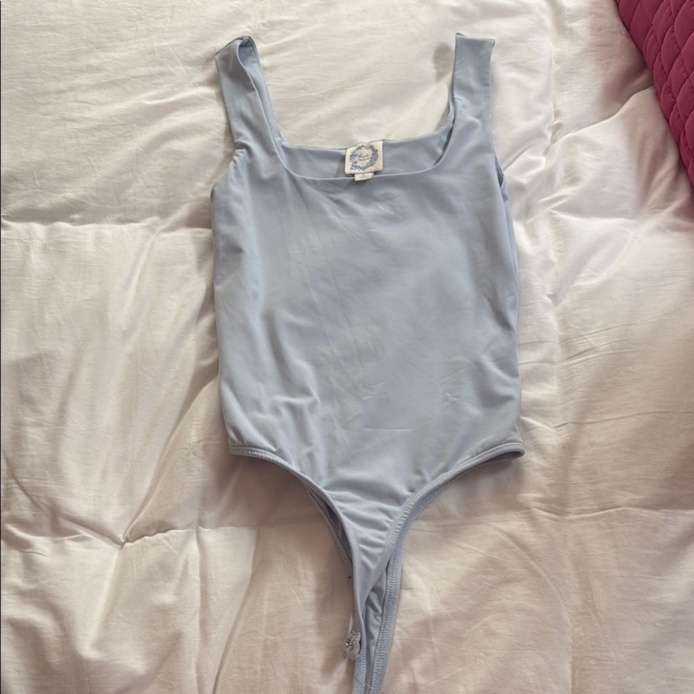 Francesca's Collections Blue Bodysuit Scoop Neck